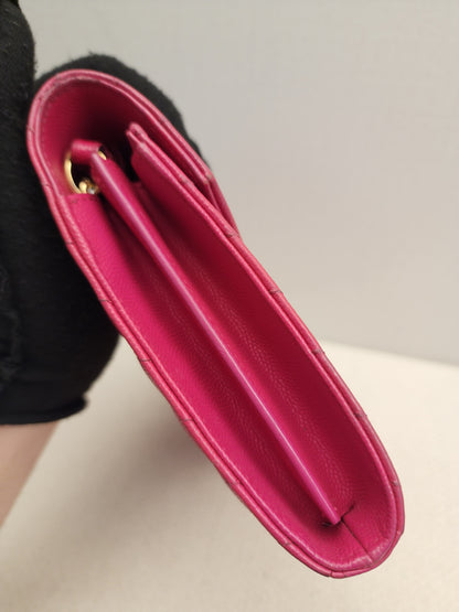 YSL Hot Pink Grain de Poudre Classic Cassandra WOC (GHW)