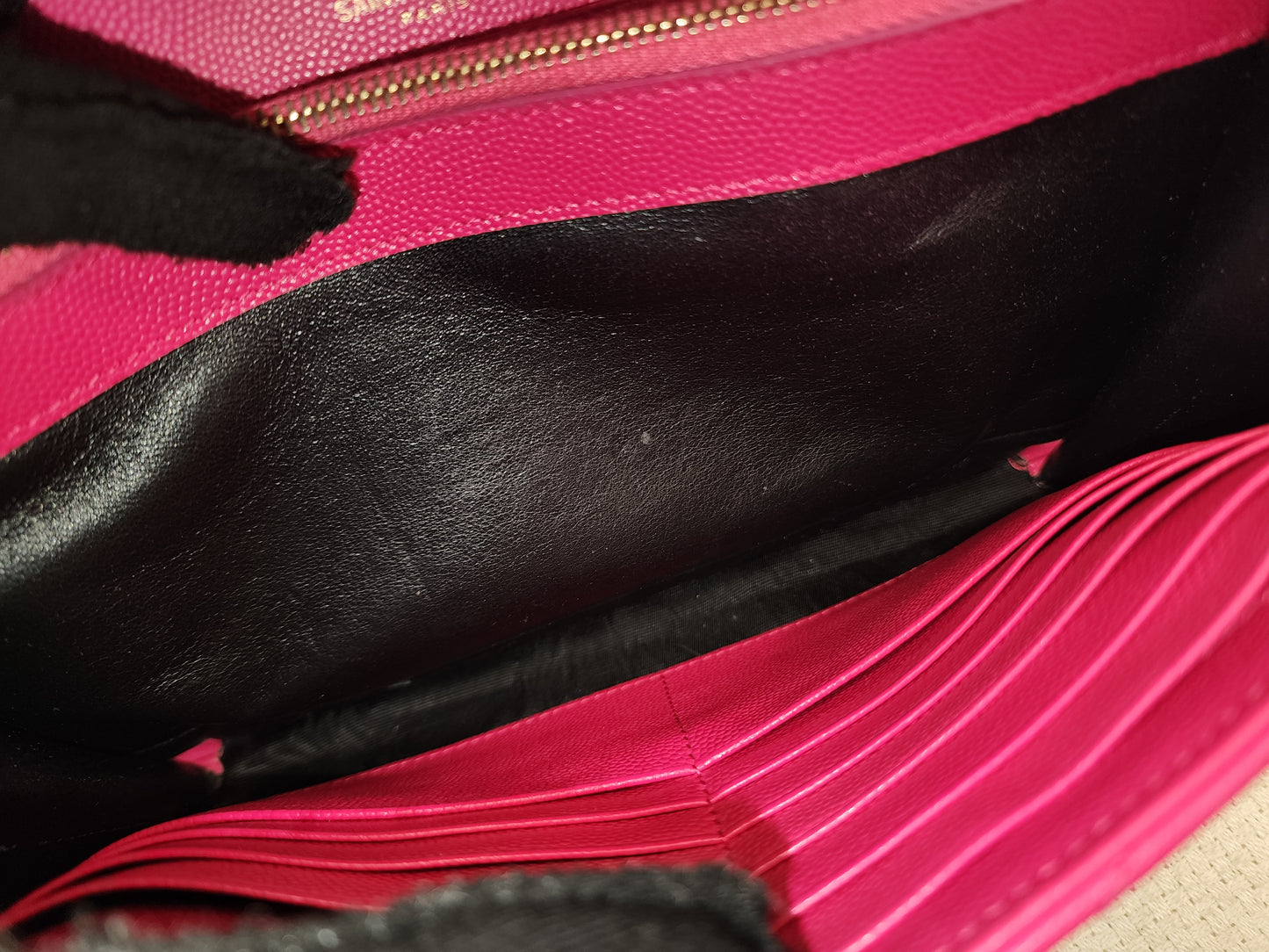 YSL Hot Pink Grain de Poudre Classic Cassandra WOC (GHW)
