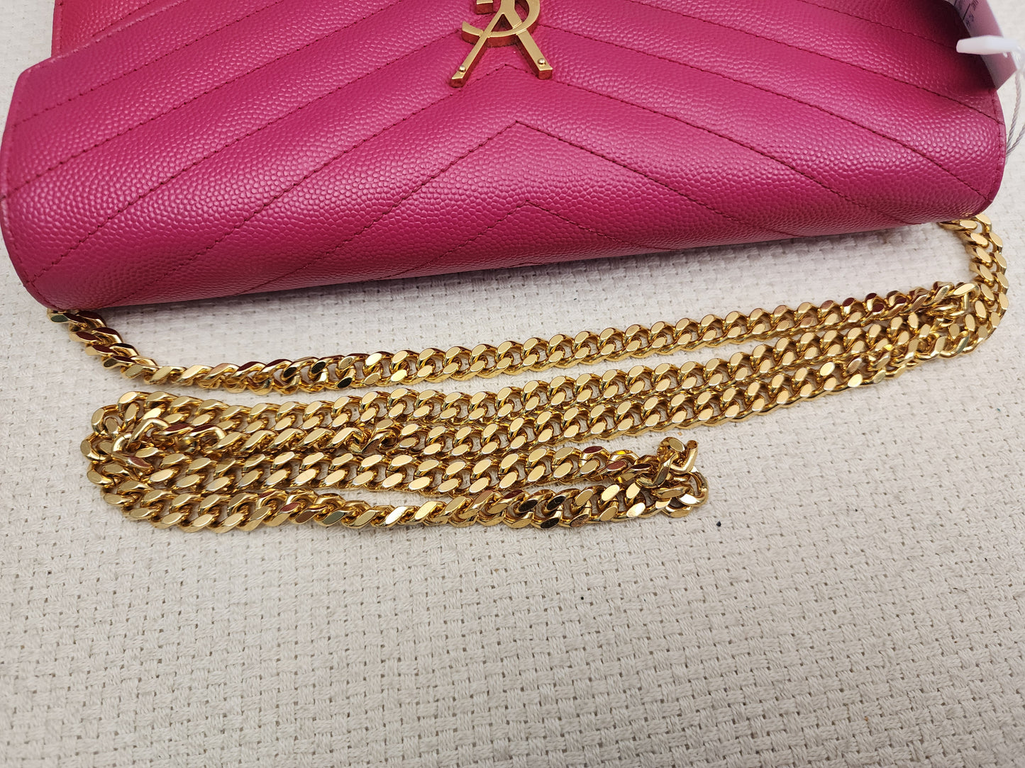 YSL Hot Pink Grain de Poudre Classic Cassandra WOC (GHW)