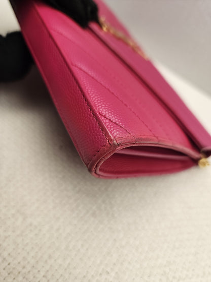 YSL Hot Pink Grain de Poudre Classic Cassandra WOC (GHW)