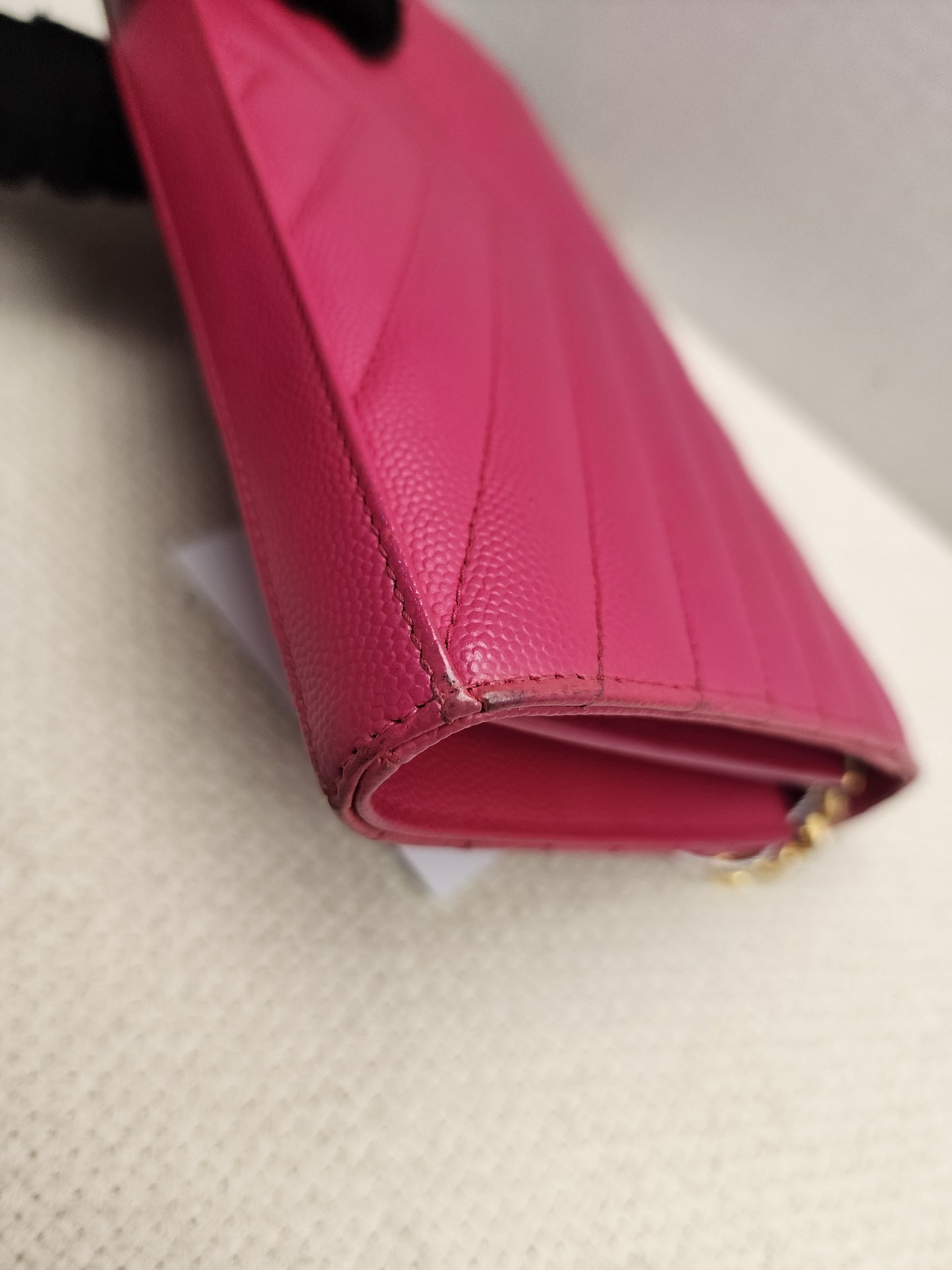 YSL Hot Pink Grain de Poudre Classic Cassandra WOC (GHW)