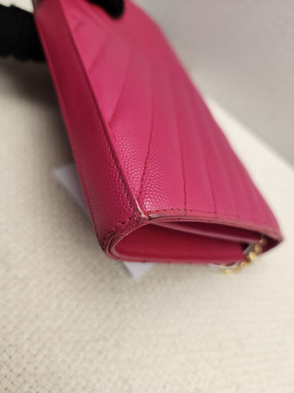 YSL Hot Pink Grain de Poudre Classic Cassandra WOC (GHW)