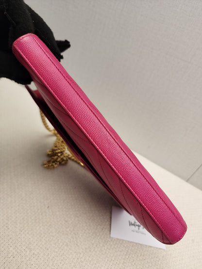 YSL Hot Pink Grain de Poudre Classic Cassandra WOC (GHW)