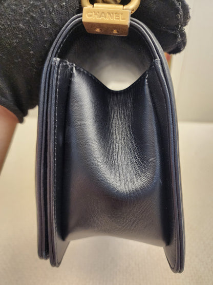 Chanel Black Lambskin Medium Boy Enchained (GHW)