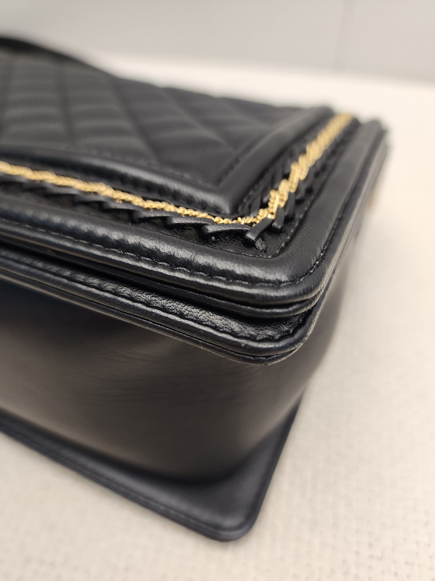 Chanel Black Lambskin Medium Boy Enchained (GHW)