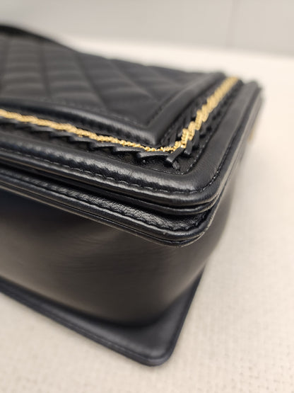 Chanel Black Lambskin Medium Boy Enchained (GHW)