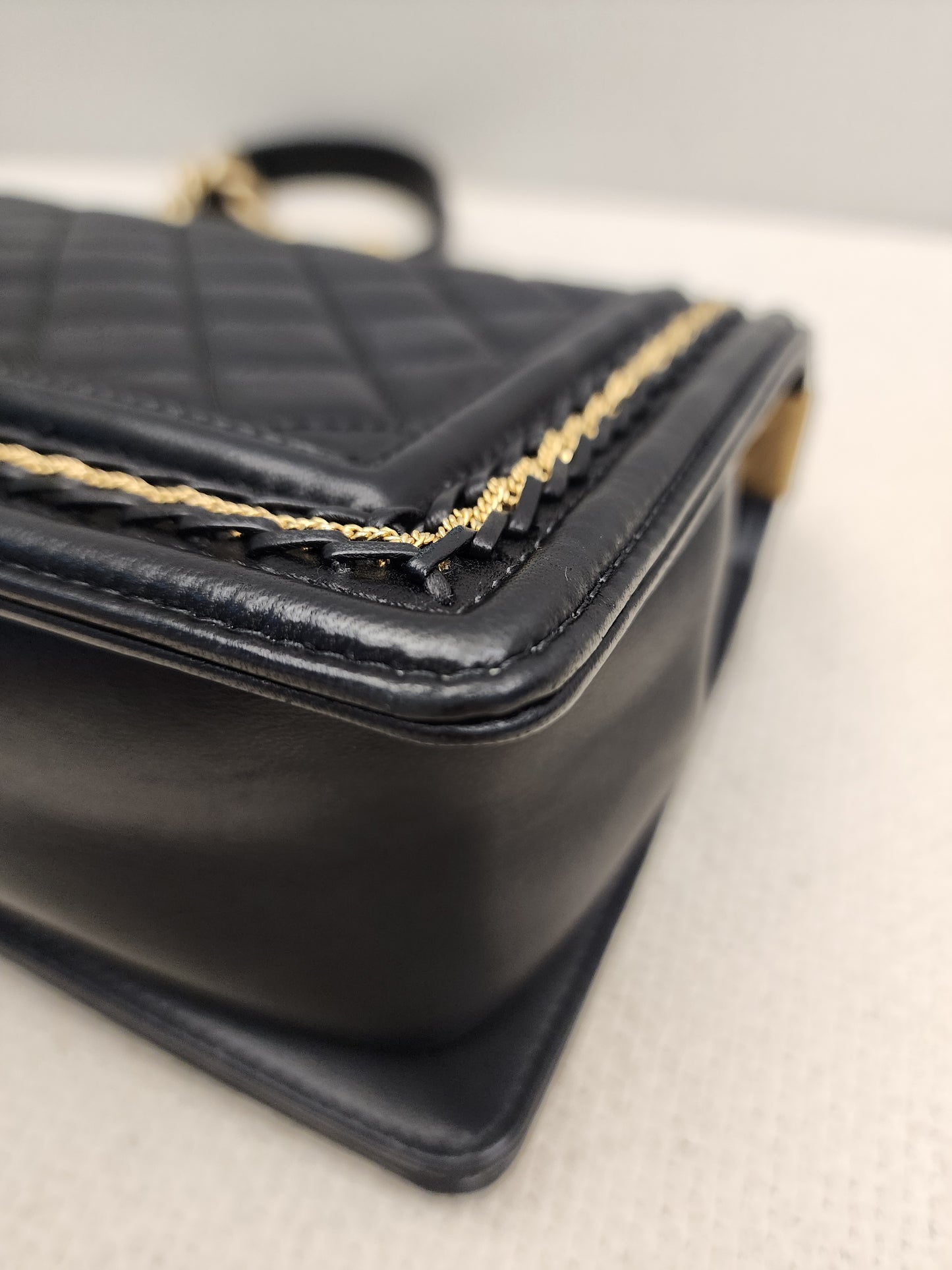 Chanel Black Lambskin Medium Boy Enchained (GHW)