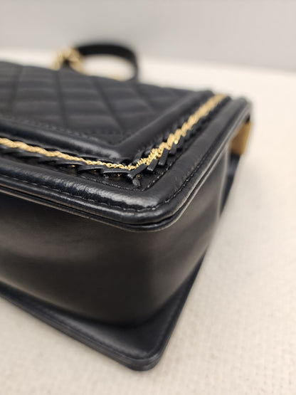 Chanel Black Lambskin Medium Boy Enchained (GHW)