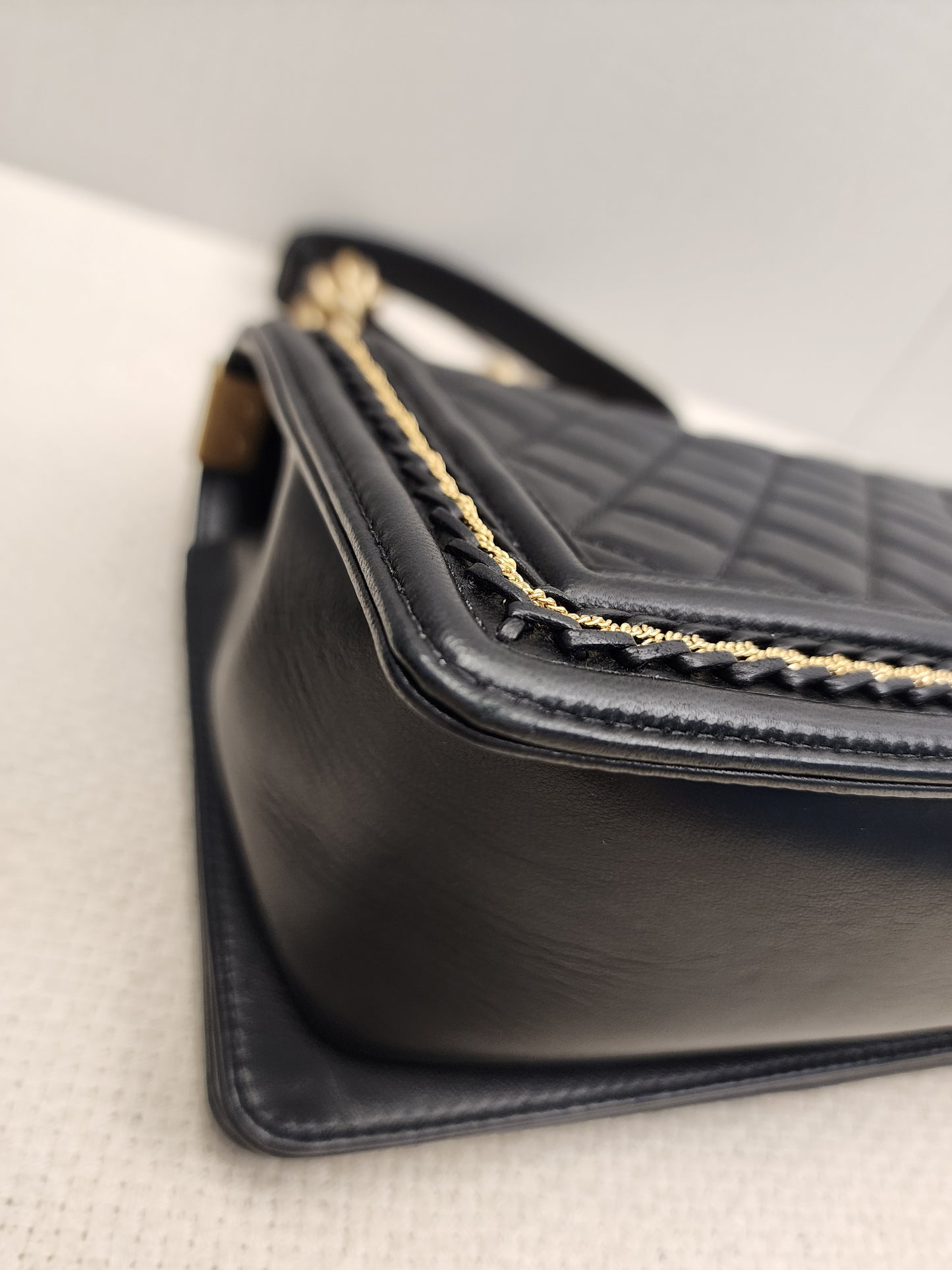 Chanel Black Lambskin Medium Boy Enchained (GHW)