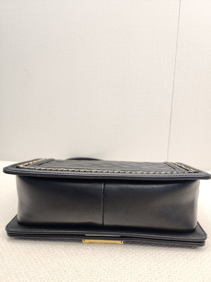 Chanel Black Lambskin Medium Boy Enchained (GHW)
