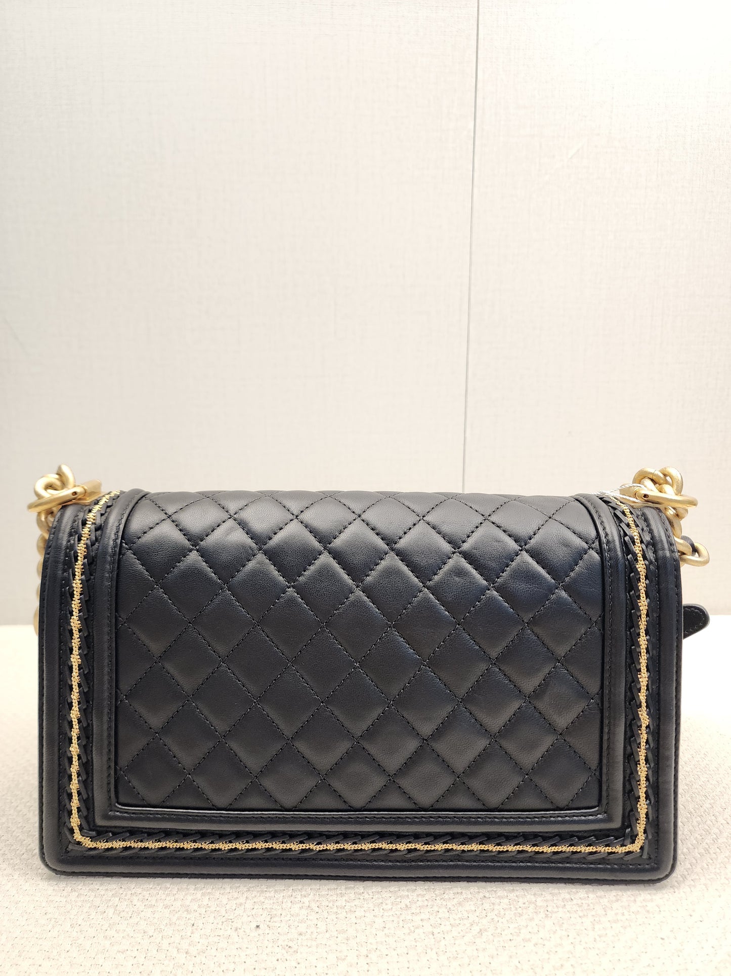 Chanel Black Lambskin Medium Boy Enchained (GHW)