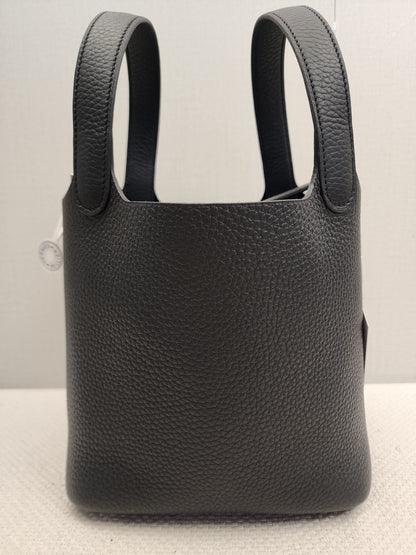 Hermes Noir Picotin 18 (PHW)