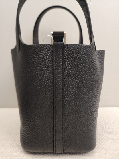 Hermes Noir Picotin 18 (PHW)