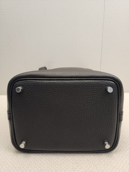 Hermes Noir Picotin 18 (PHW)