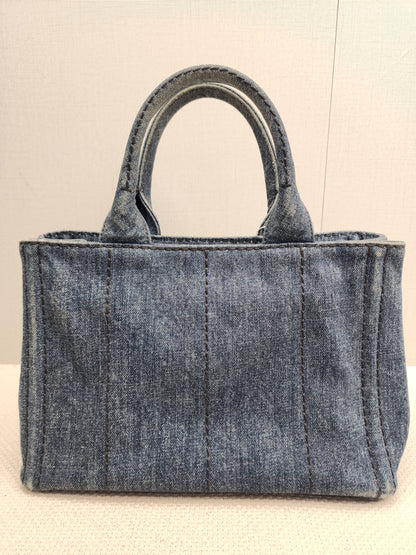 Prada Denim Small Canapa Tote
