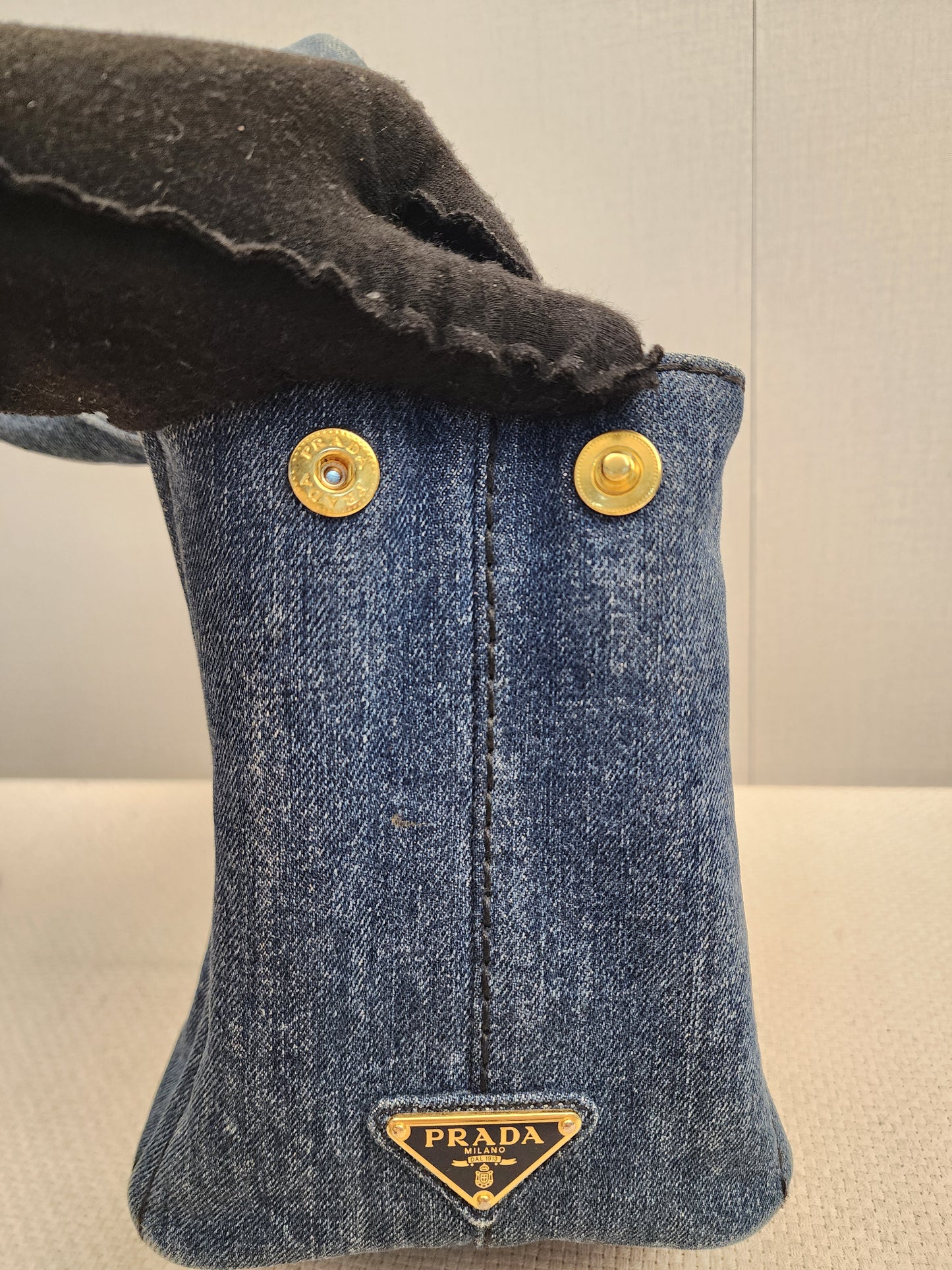 Prada Denim Small Canapa Tote