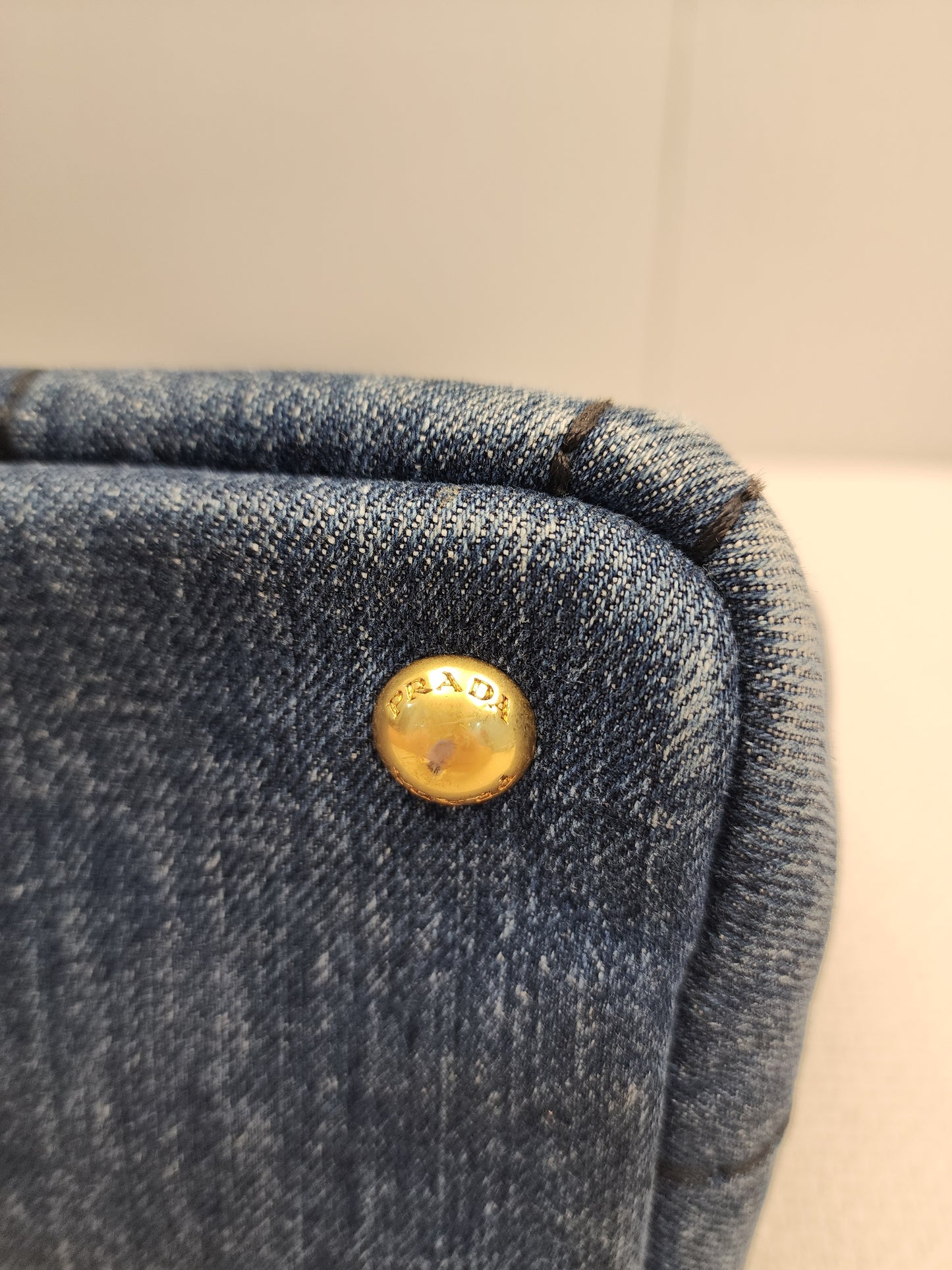 Prada Denim Small Canapa Tote
