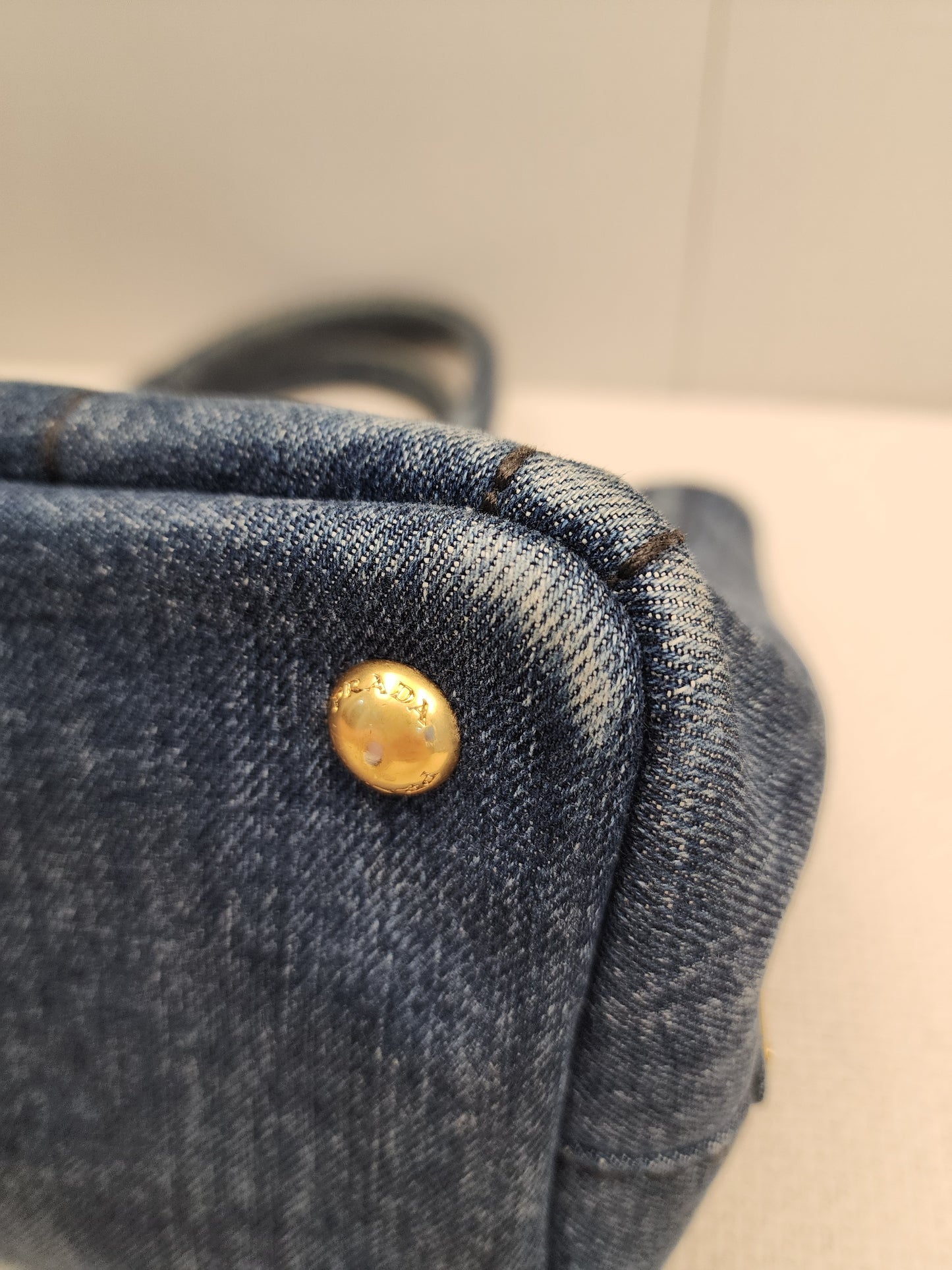 Prada Denim Small Canapa Tote