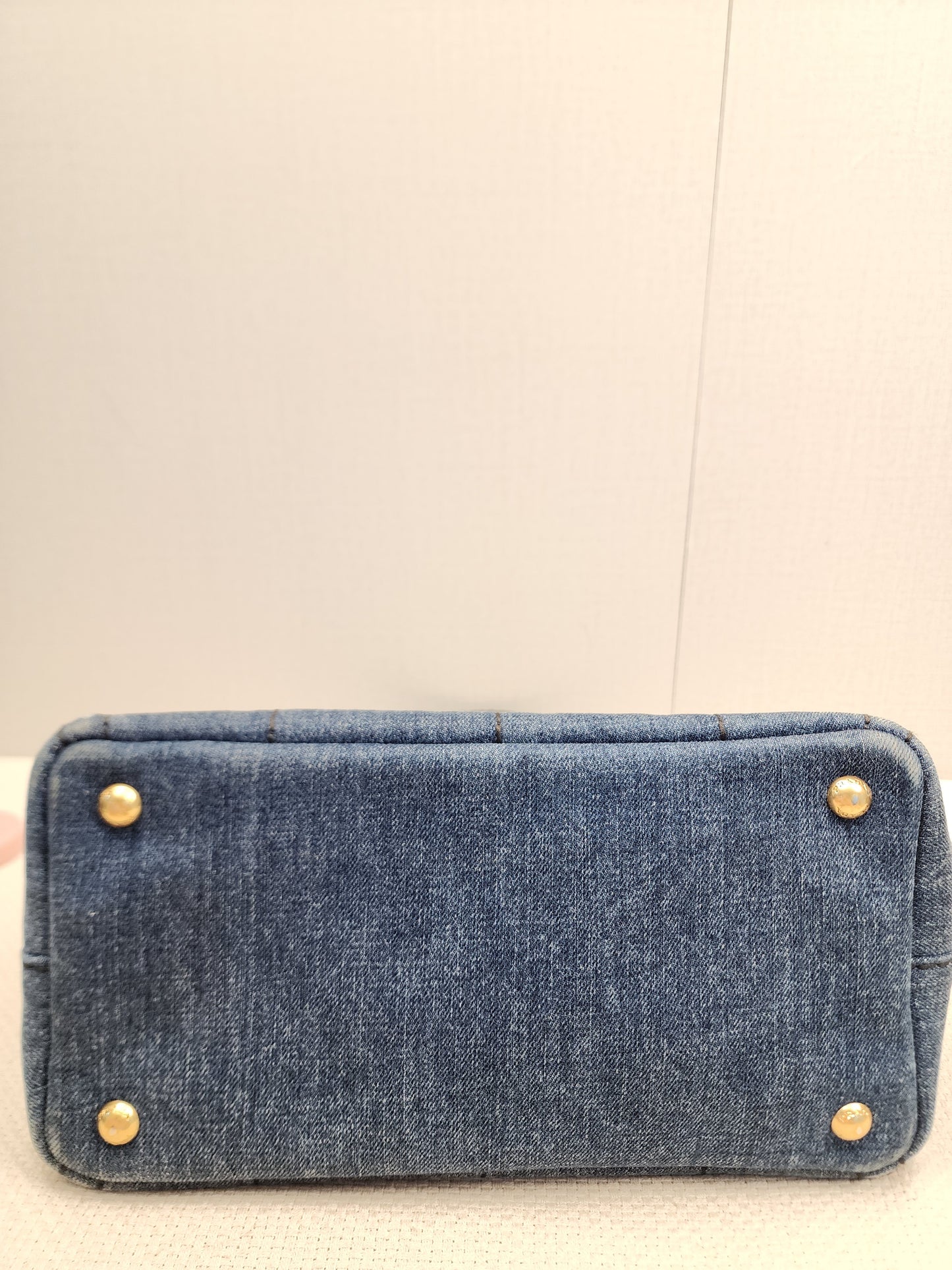 Prada Denim Small Canapa Tote