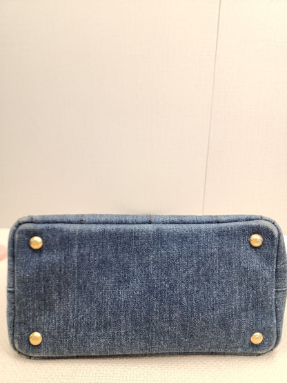 Prada Denim Small Canapa Tote