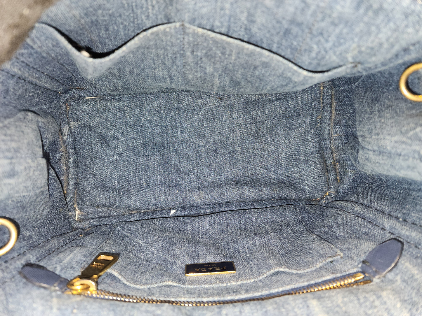 Prada Denim Small Canapa Tote