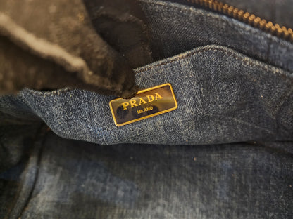Prada Denim Small Canapa Tote