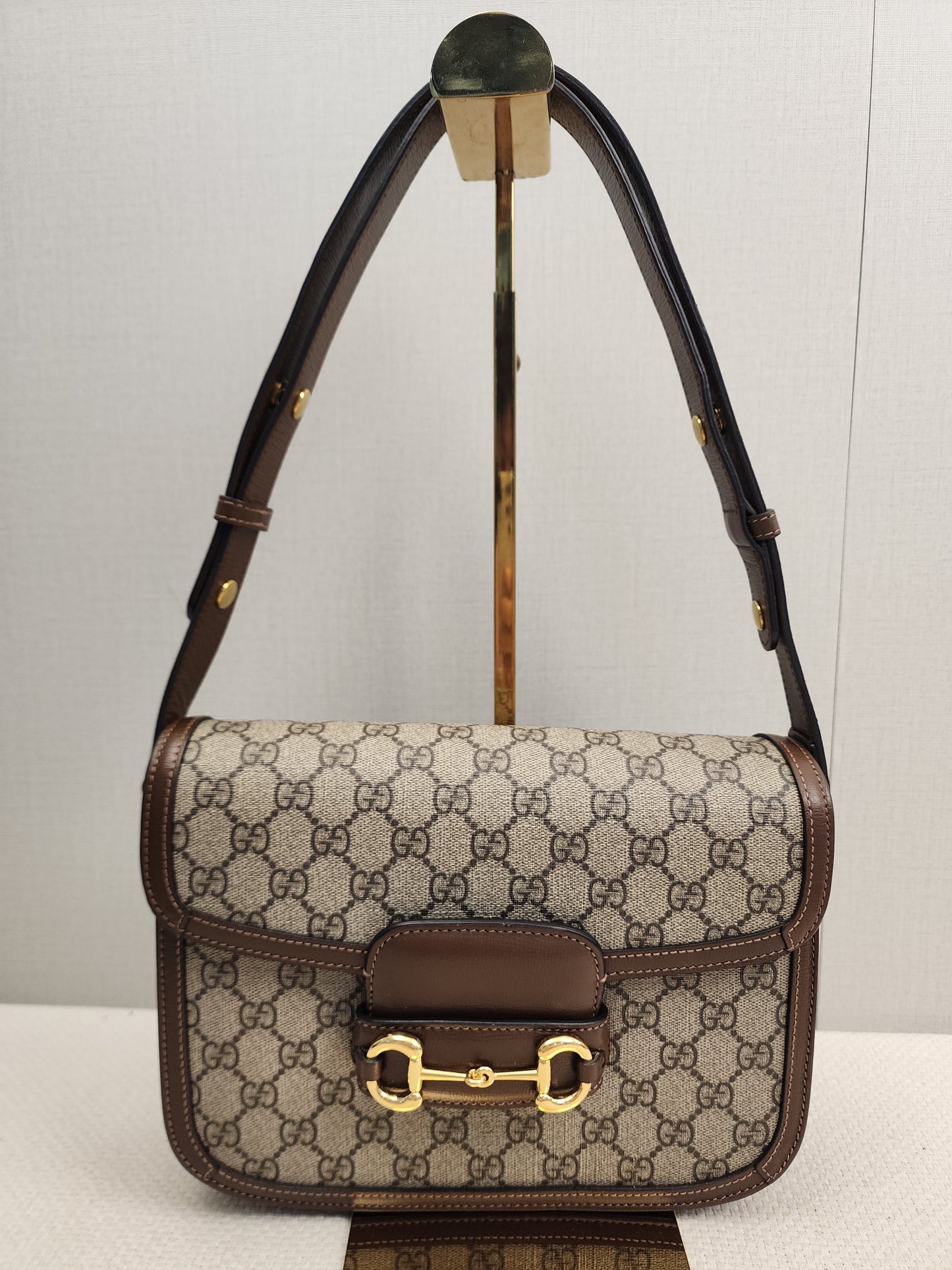 Gucci Brown Horsebit 1955 Medium Shoulder Bag
