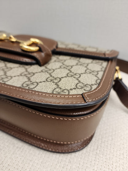 Gucci Brown Horsebit 1955 Medium Shoulder Bag