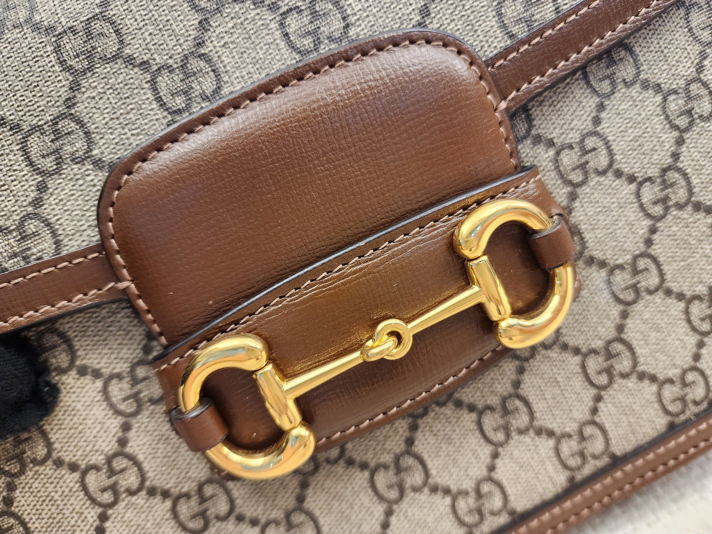 Gucci Brown Horsebit 1955 Medium Shoulder Bag