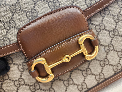 Gucci Brown Horsebit 1955 Medium Shoulder Bag