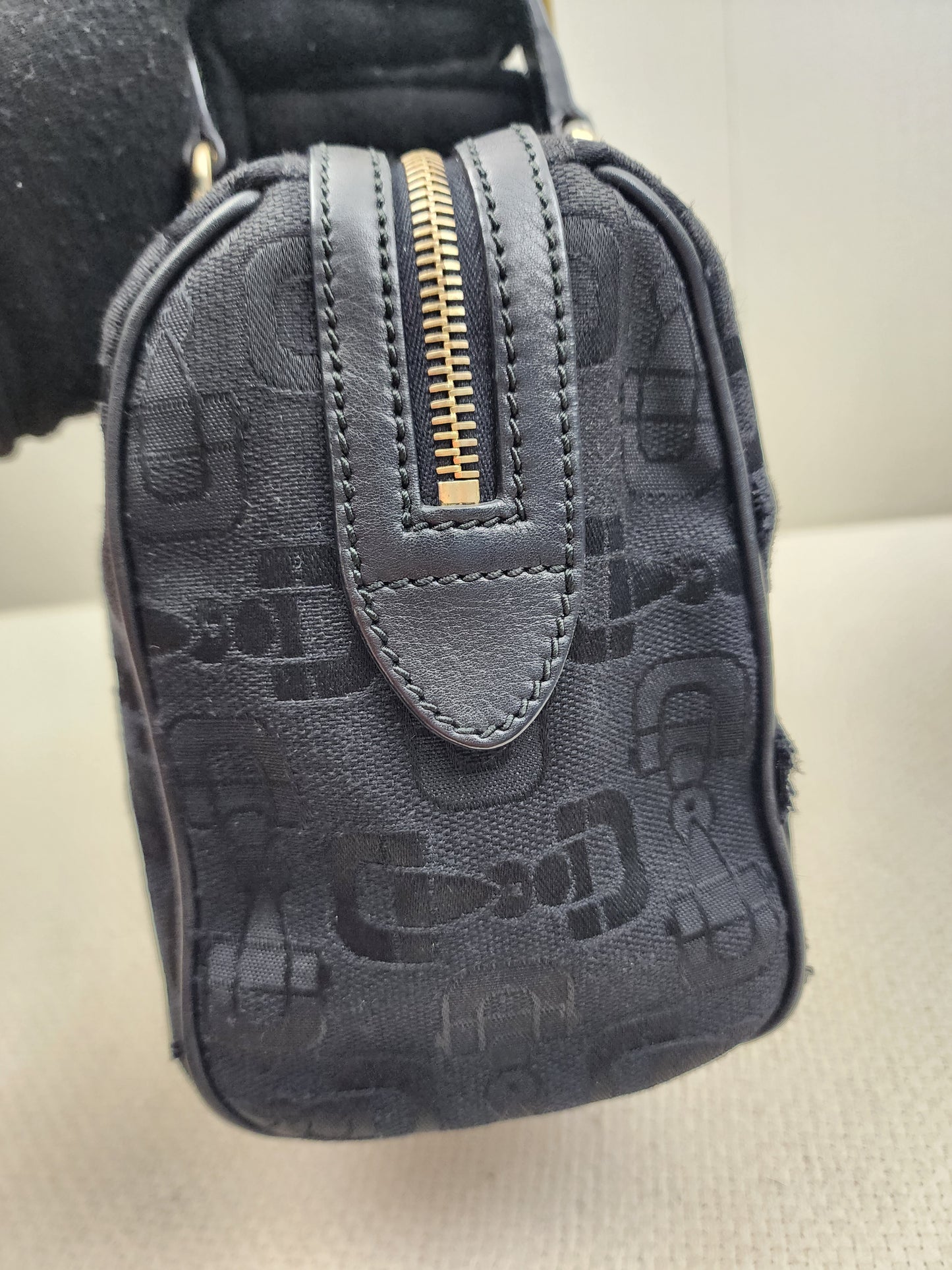 Gucci Black Canvas Channy Horsebit Boston