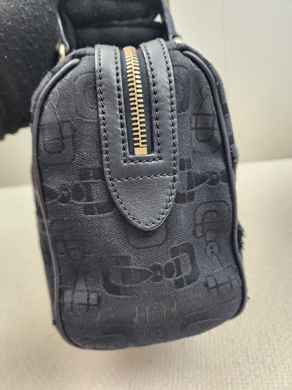 Gucci Black Canvas Channy Horsebit Boston
