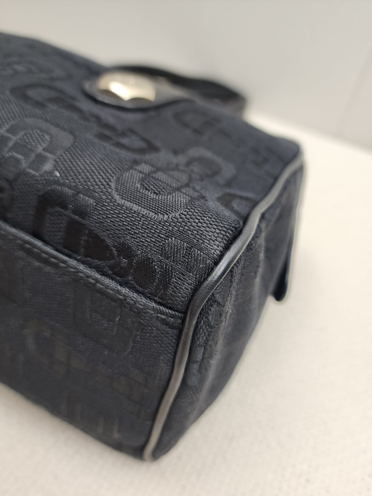 Gucci Black Canvas Channy Horsebit Boston