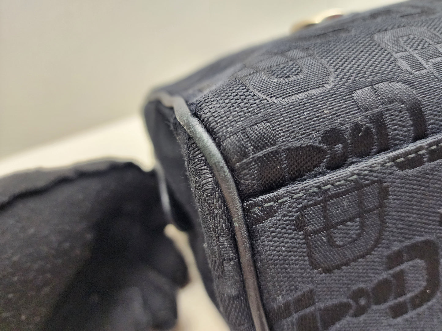 Gucci Black Canvas Channy Horsebit Boston