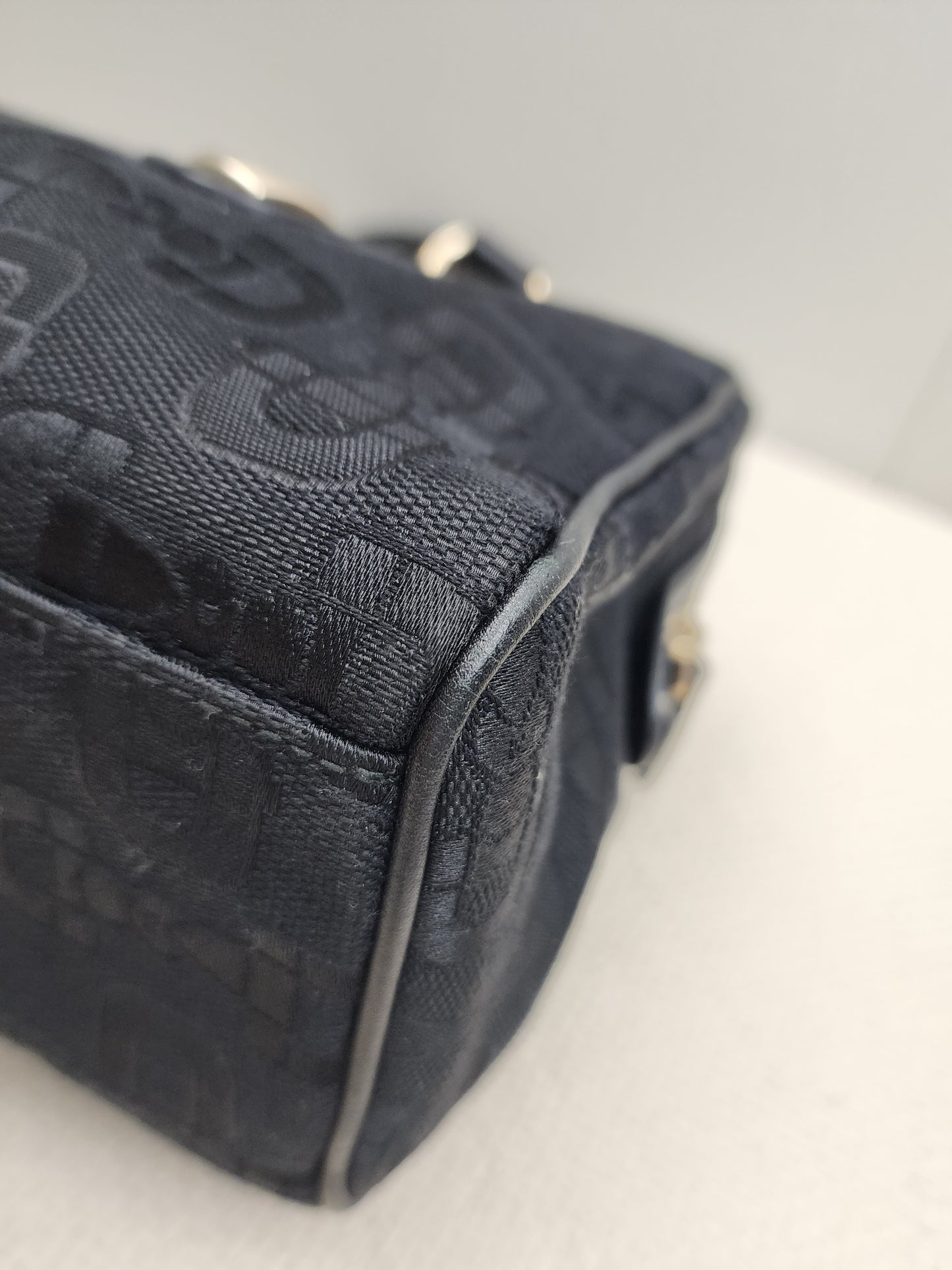 Gucci Black Canvas Channy Horsebit Boston