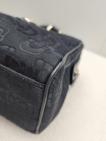 Gucci Black Canvas Channy Horsebit Boston