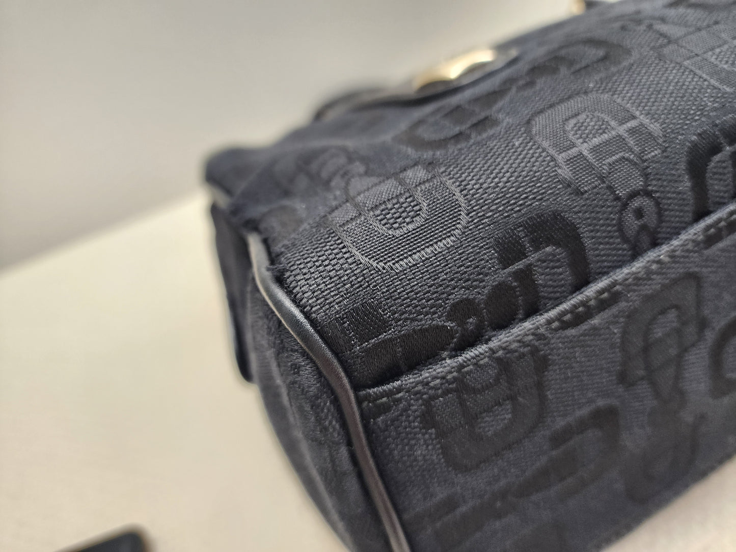 Gucci Black Canvas Channy Horsebit Boston
