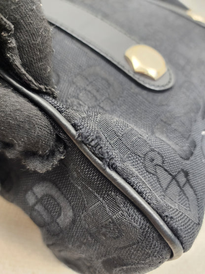 Gucci Black Canvas Channy Horsebit Boston