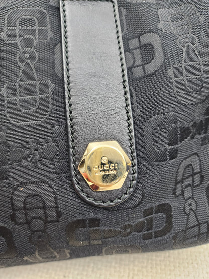 Gucci Black Canvas Channy Horsebit Boston