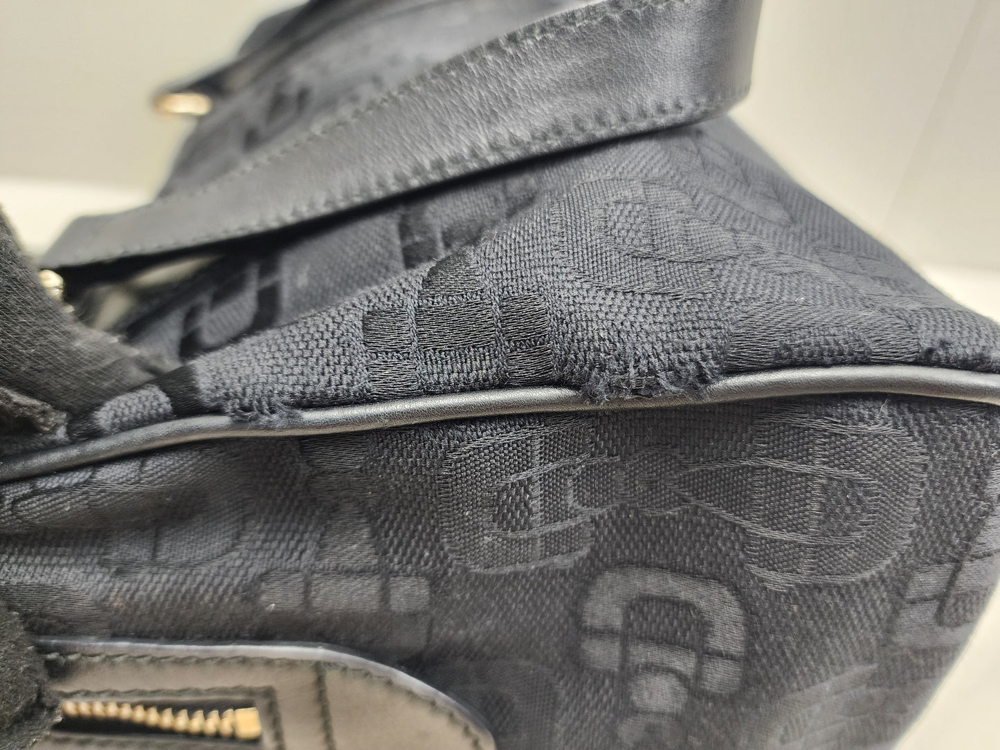Gucci Black Canvas Channy Horsebit Boston