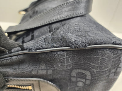 Gucci Black Canvas Channy Horsebit Boston