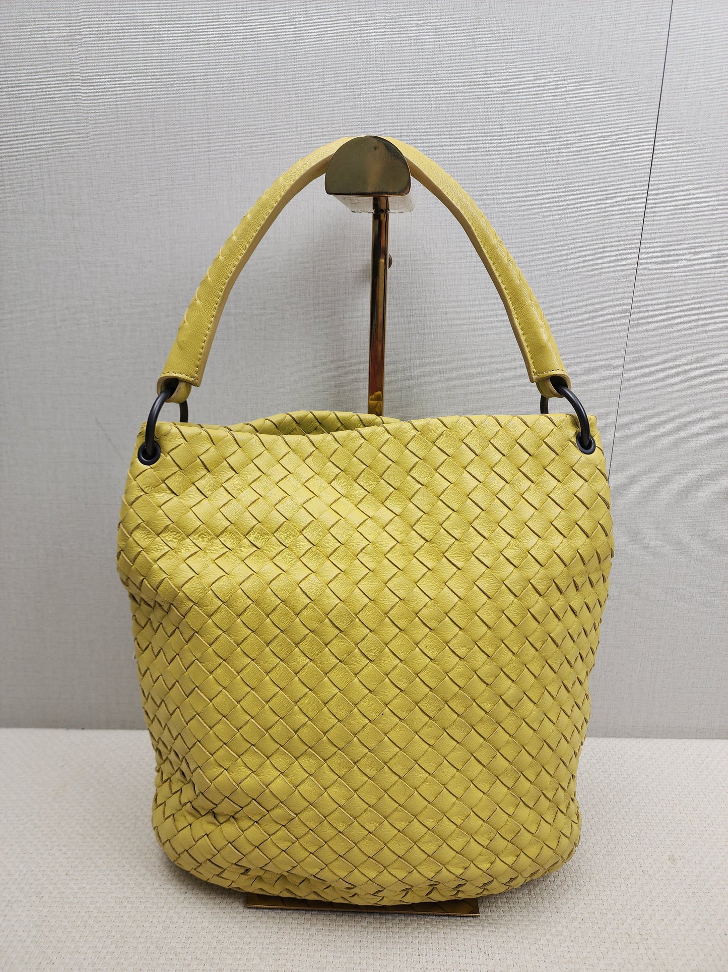 Bottega Veneta Yellow Intrecciato Nappa Bucket Bag
