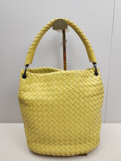 Bottega Veneta Yellow Intrecciato Nappa Bucket Bag