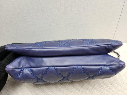 Chanel Blue Calfskin Hampston Flap Bag (SHW)