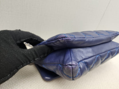 Chanel Blue Calfskin Hampston Flap Bag (SHW)