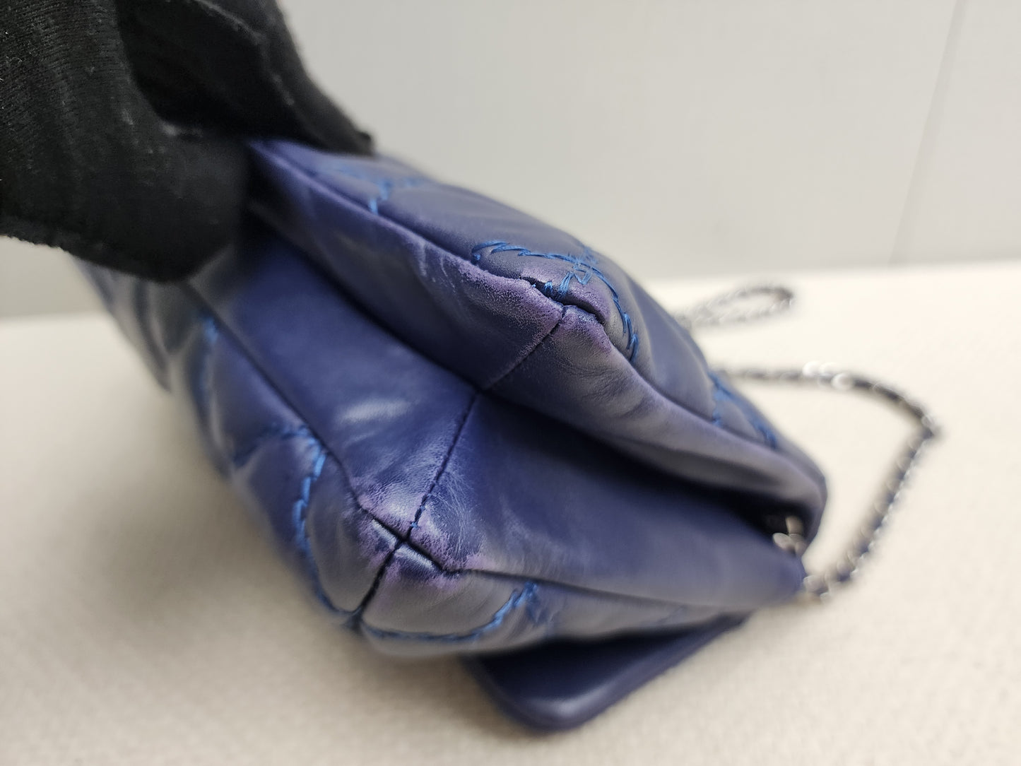 Chanel Blue Calfskin Hampston Flap Bag (SHW)