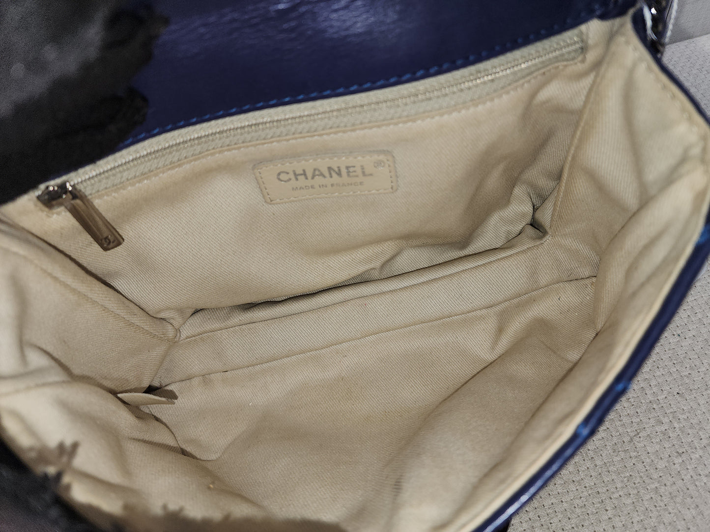 Chanel Blue Calfskin Hampston Flap Bag (SHW)