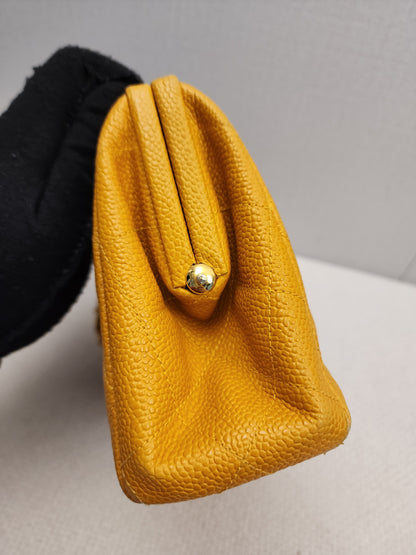 Chanel Orange Caviar Vintage Kisslock Clutch on Chain (GHW)