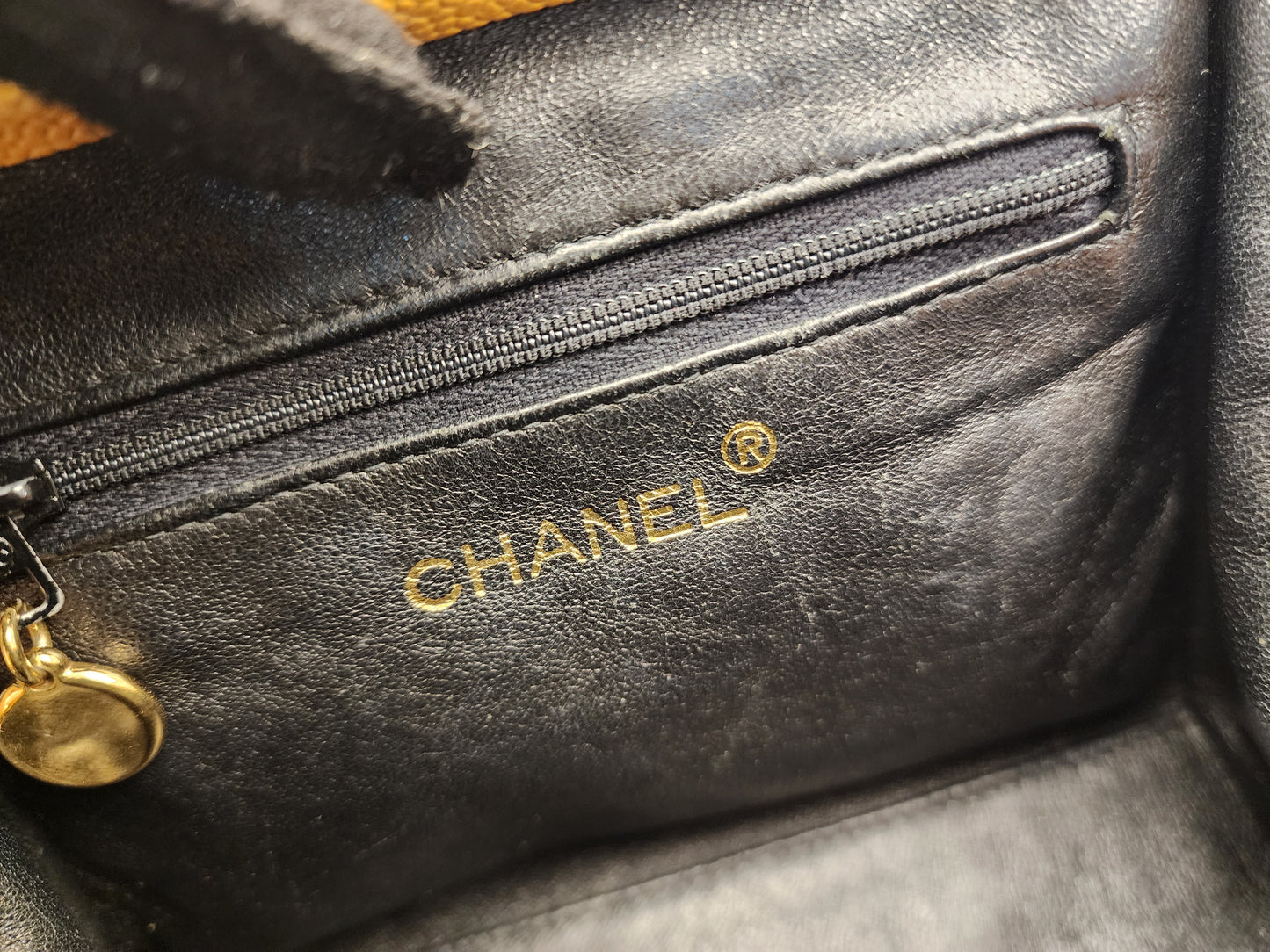 Chanel Orange Caviar Vintage Kisslock Clutch on Chain (GHW)
