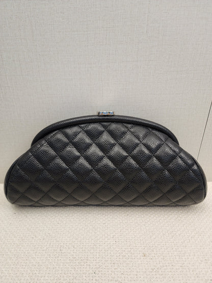 Chanel Black Caviar Timeless Clutch Bag (SHW)